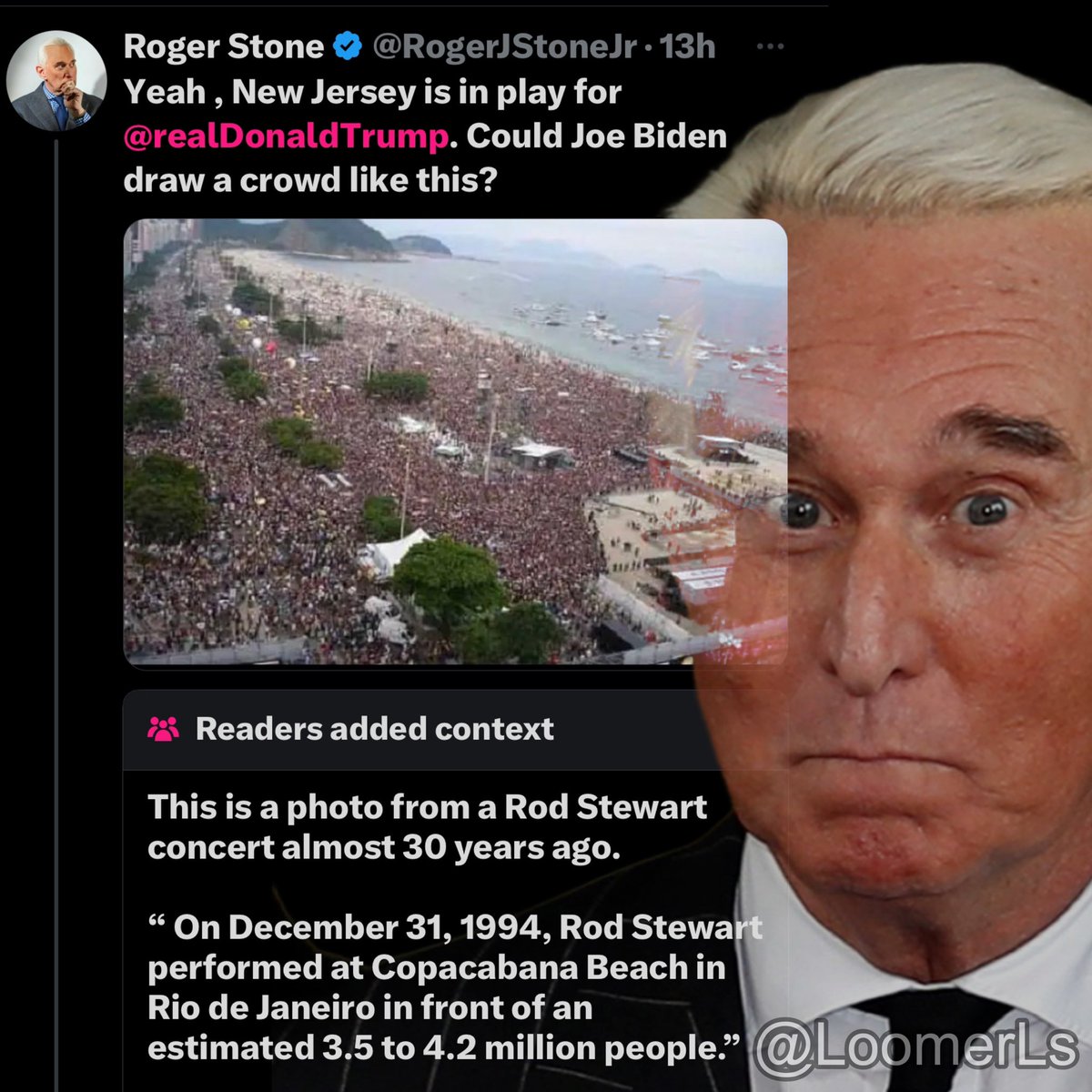 Roger Stone L. He tried it, failed, then tried to play it off like it was a joke when he got noted for it.