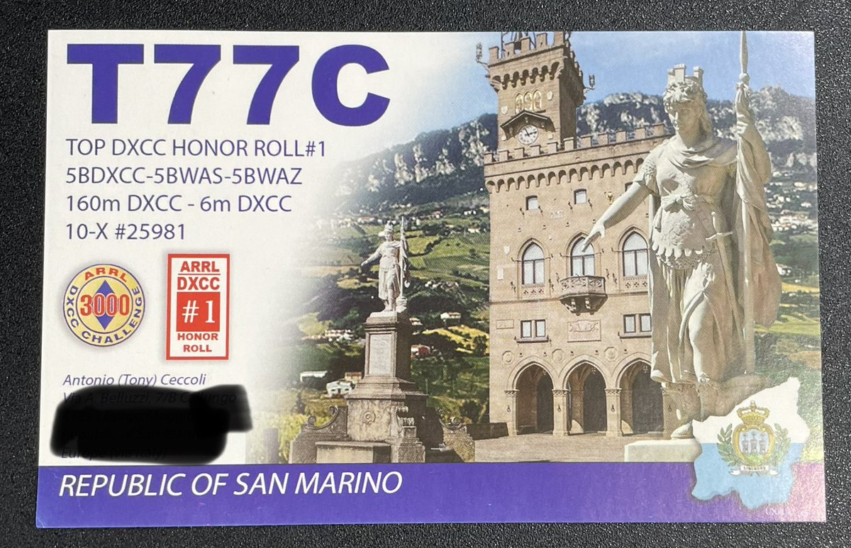 QSL cards from Honduras (15m & 40m) and San Marino arrived (30m & 17m) today. #AmateurRadio 👍🏻😎
