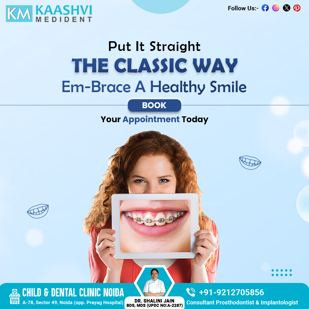 Straighten up your smile the classic way!😊 Say goodbye to worries and hello to a healthier, happier you. Don't wait – schedule your braces appointment now and let's make your dream smile a reality.

𝐖𝐞𝐛𝐬𝐢𝐭𝐞
bit.ly/KaashviMedident  

#BracesAppointment #Kaashvimedident
