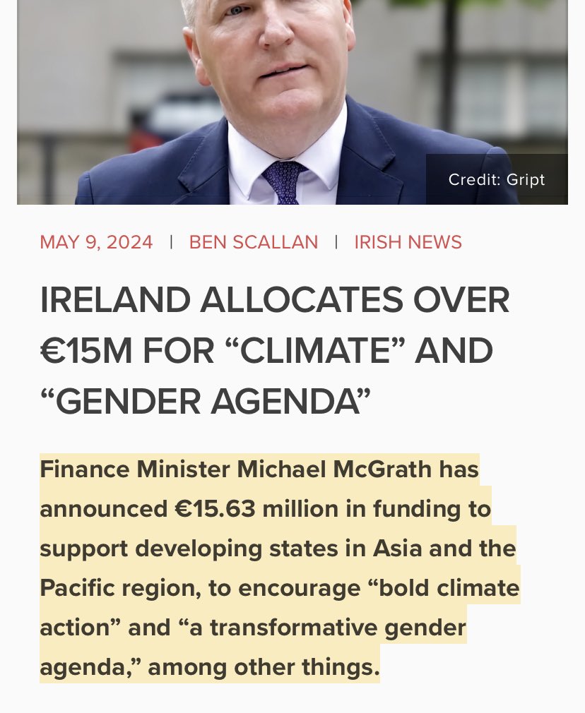 Am I missing something here.

We’re taking €7m FROM schoolchildren in Ireland, and giving €15m to teach schoolchildren in Asia they can be men, women, neither or both

@fiannafailparty seriously? What are you at?