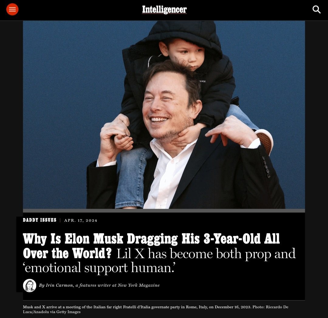 Investigate immediately.

A dad spending time with his kids? 

This is 2024 we’re supposed to park them in front of a TikTok screen and let the internet fill them with propaganda.

Red flag Elon.