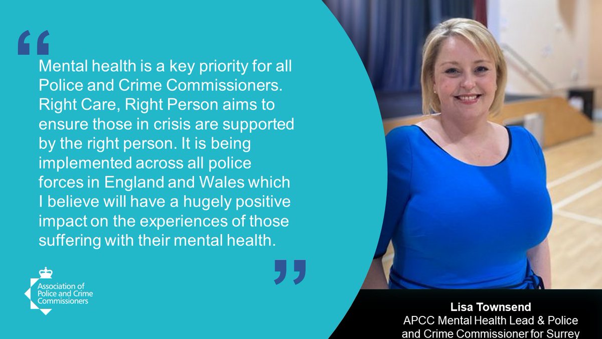 APCC mental health lead Lisa Townsend highlights the importance of Police & Crime Commissioners' work in ensuring those who struggle with their mental health can access vital support. Read Lisa's full statement➡️tinyurl.com/yc5btp4f #PCCsMakingADifference