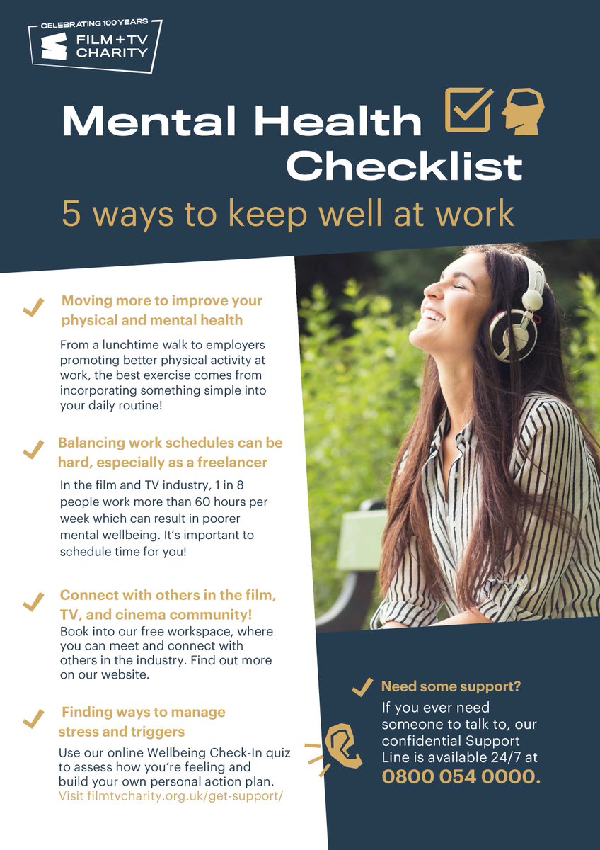 The last year has been tough for people working in our industry. So, this #MentalHealthAwarenessWeek, check out these handy tips from the @FilmTVCharity on how you can support your wellbeing: bit.ly/3UL83Dr