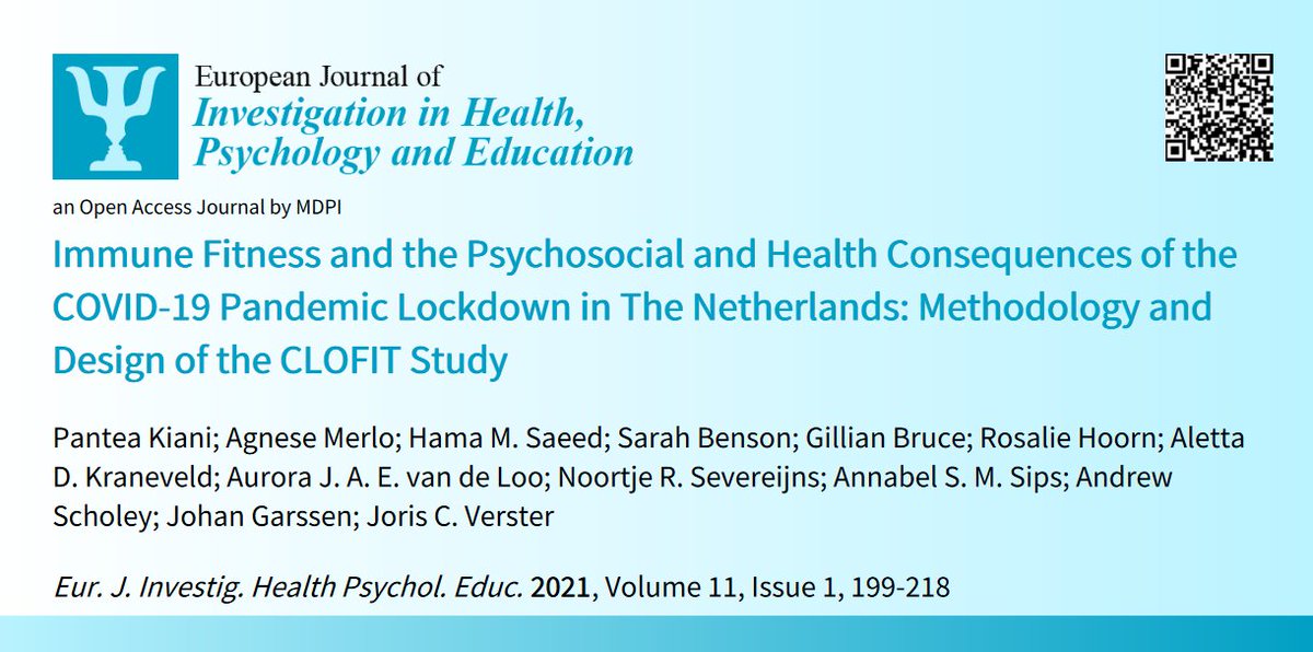 🤩Welcome to read🥳#HighCitationPaper👉'#ImmuneFitness #PsychosocialConsequences #HealthConsequences of #COVID19PandemicLockdown in #TheNetherlands: #Methodology #DesignofCLOFITStudy'📰by🧑‍🔬Pantea Kiani et al.:🧷mdpi.com/2254-9625/11/1… #mood #alcoholconsumption #pain