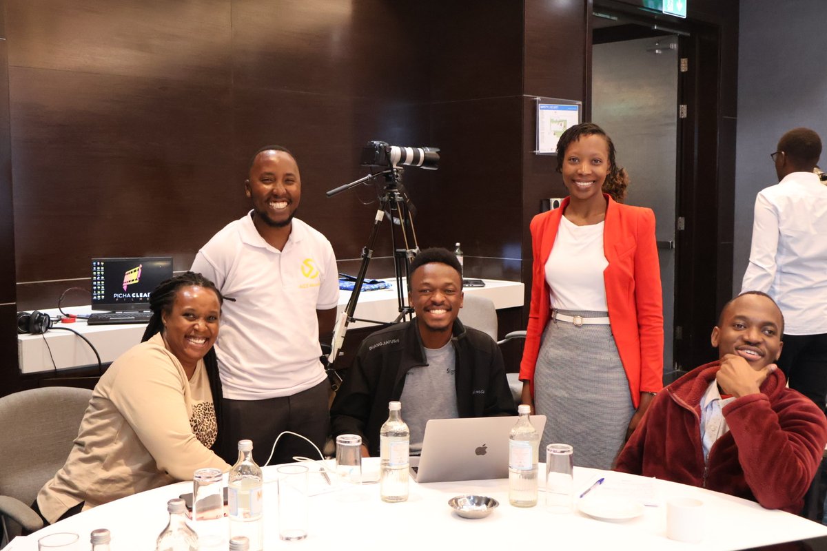 Innovation, inspiration, & a whole lot of smiles! #ATInnovatorsVillageWorkshop (L-R) Gloria @DeafOutreach Daniel - @acemobilityke Elly - @signvrse Priscilla - @loholearning Brian -  @acemobilityke #AssistiveTechnology #InclusiveAfricaConference2024