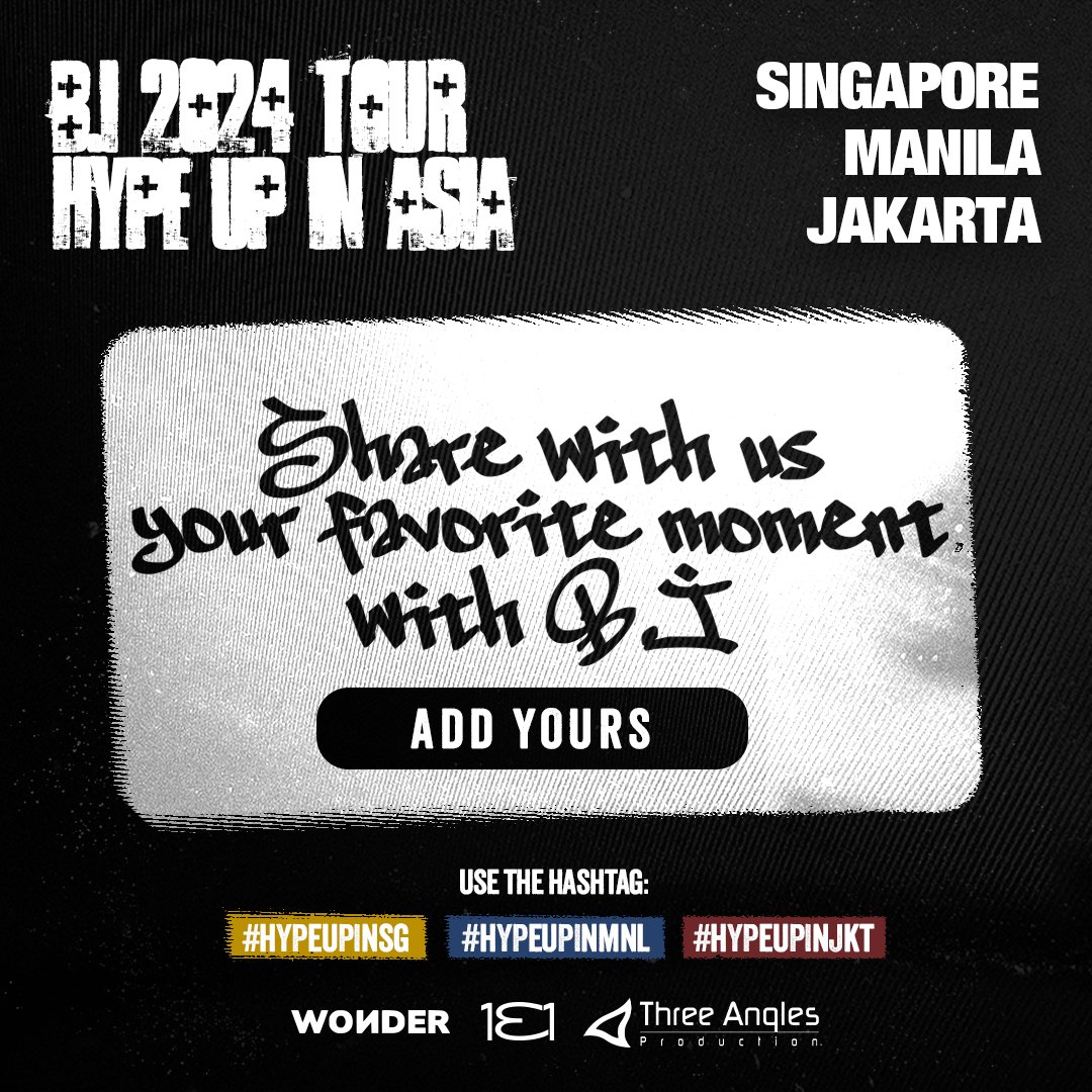 Post your favorite memory with B.I during his past shows! 💖 It could be any treasured memory of interactions or stage performances!

You can also share your memories on Instagram by using our frame on @.threeanglesproduction

#BI #비아이 #131LABEL
#HYPEUPinSG #HYPEUPinMNL