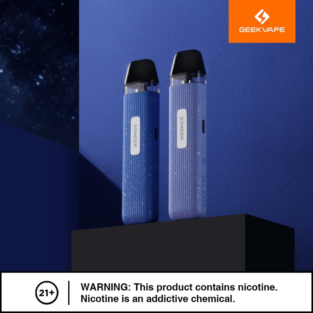 Explore the beauty of the cosmos with the new Sonder Q Starry Sky Collection! Enchanting Starry Sky Blue and dazzling Starlight Purple, each color shines like a unique star. #geekvape #geekvp #geekvapetech #ExplosiveLaunch #ecigarette #stopsmokingstartvaping #dampfer