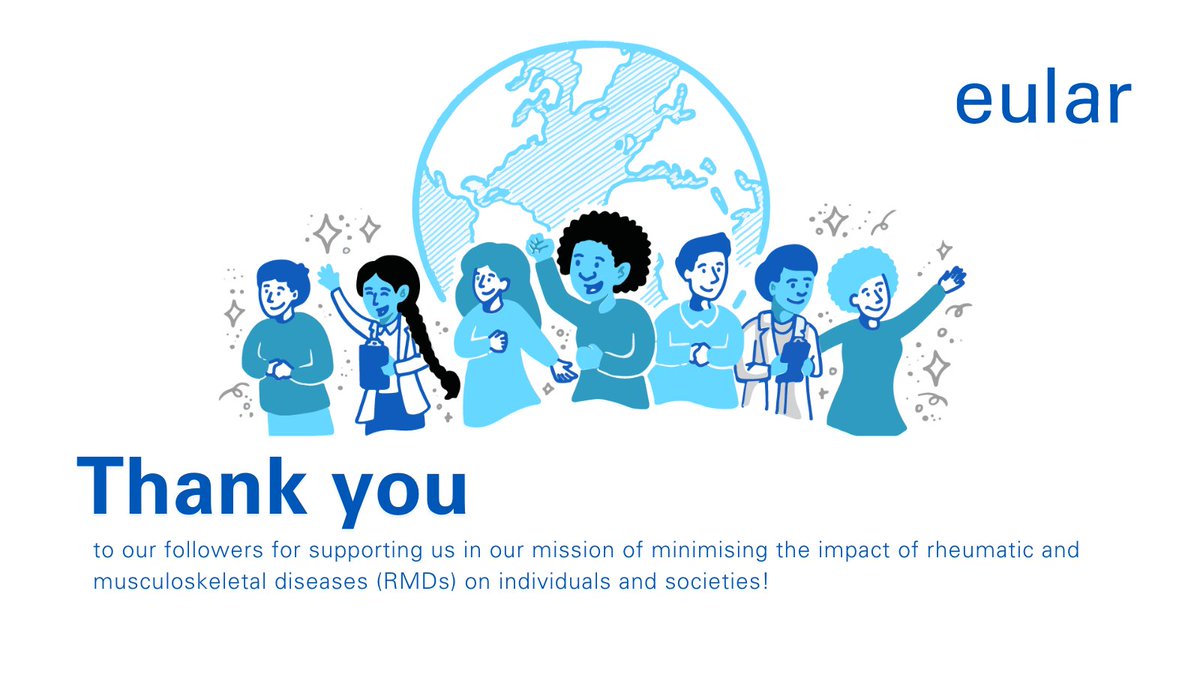 🌏At EULAR, our goal is to minimise the impact of Rheumatic and Musculoskeletal Diseases (RMDs) on individuals and societies. Our mission is supported by our community members from around the world. 🎉#Grateful for your support!