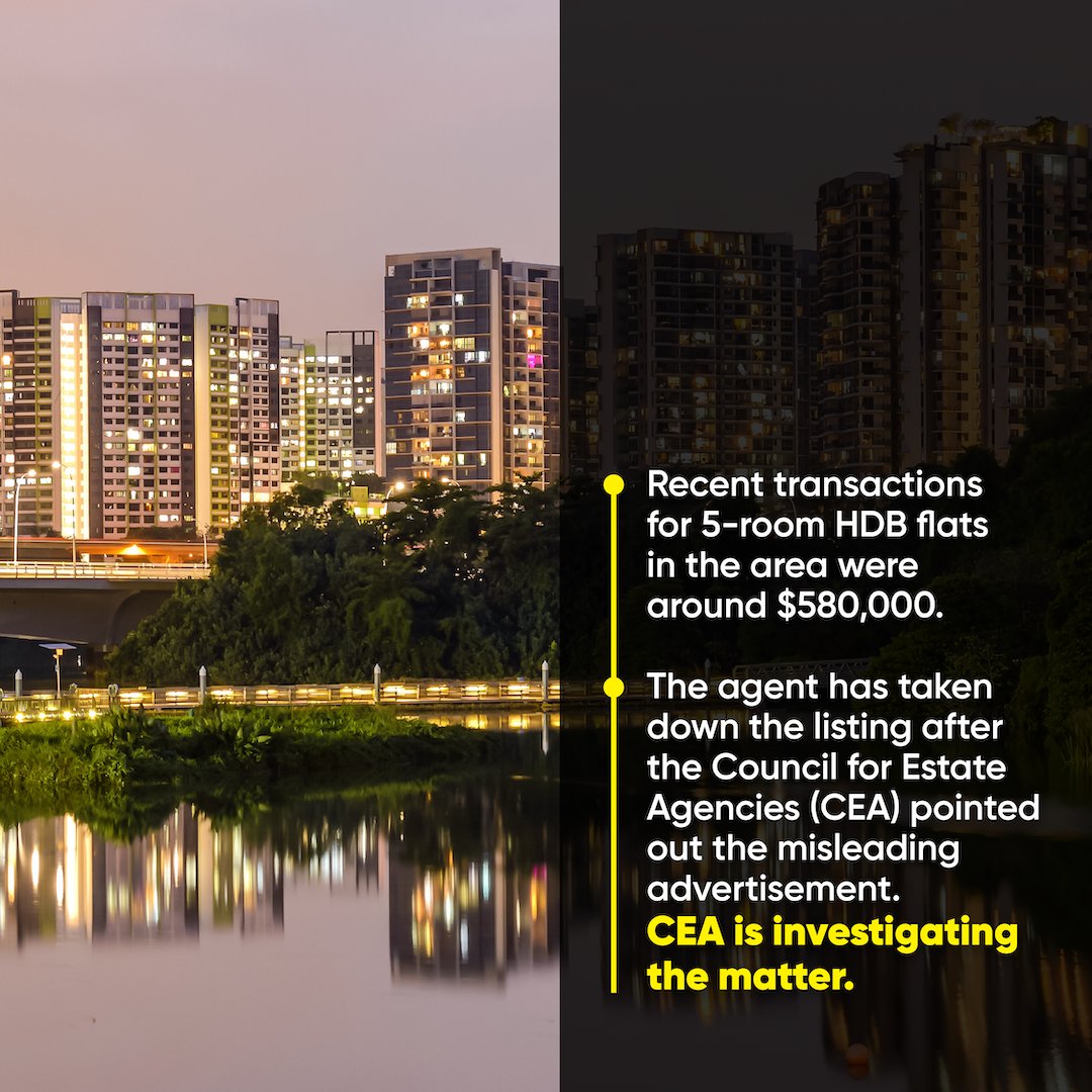 govsingapore's tweet photo. #RealOrNot: $2 million HDB flat listings in Sengkang and Toa Payoh recently made the news.
These are unrealistic listings that exceeded recent transacted prices in those areas. Read on for Government’s commitment to ensuring that public housing remains affordable ⬇️ https://t.co/W0T685292x