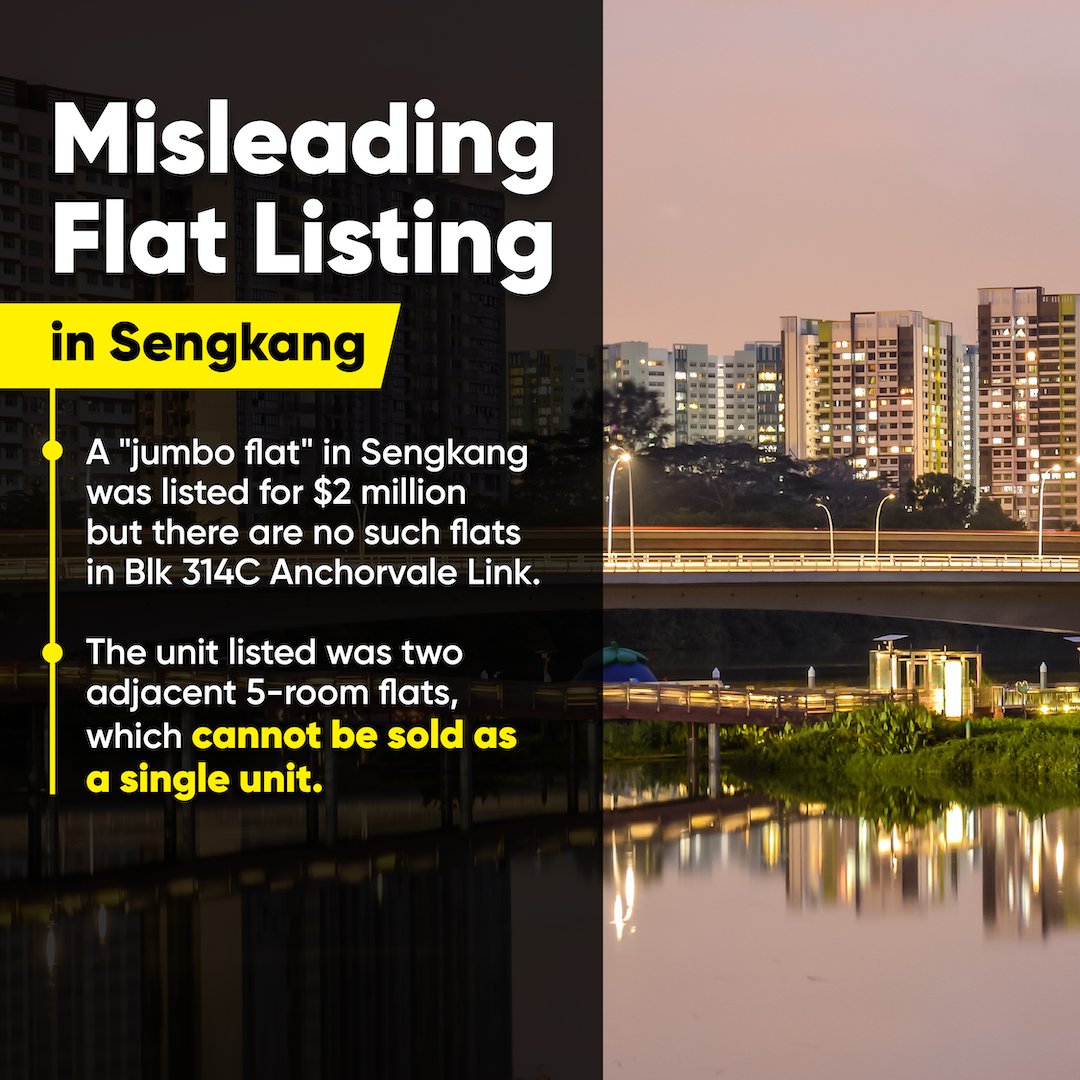 govsingapore's tweet photo. #RealOrNot: $2 million HDB flat listings in Sengkang and Toa Payoh recently made the news.
These are unrealistic listings that exceeded recent transacted prices in those areas. Read on for Government’s commitment to ensuring that public housing remains affordable ⬇️ https://t.co/W0T685292x