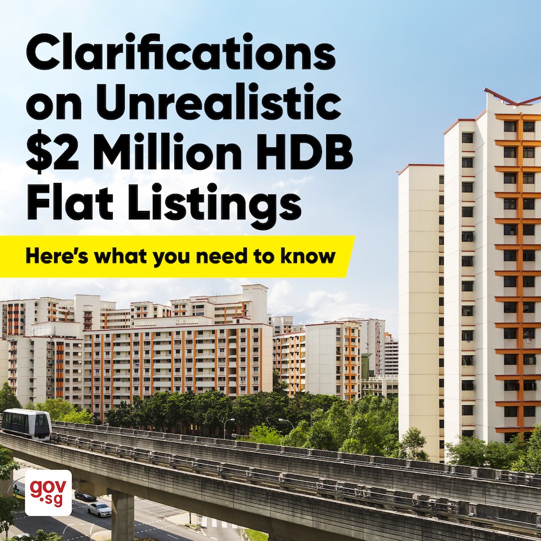govsingapore's tweet photo. #RealOrNot: $2 million HDB flat listings in Sengkang and Toa Payoh recently made the news.
These are unrealistic listings that exceeded recent transacted prices in those areas. Read on for Government’s commitment to ensuring that public housing remains affordable ⬇️ https://t.co/W0T685292x