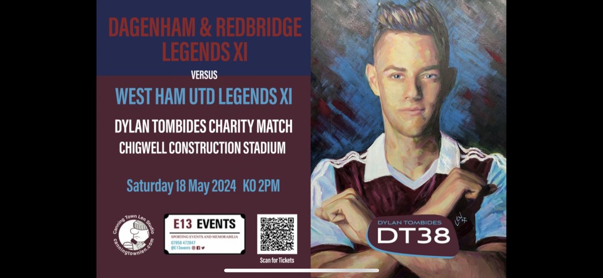 Members of the 2006 cup final team and the Great Escape will be in attendance this Saturday 2pm kick off @Dag_RedFC. Taking to the field once more for our Legends match for @Dylantombides @anton_ferdinand @konch3 @CarltonCole1 @jimmywalker001 It’s going to be a great day.