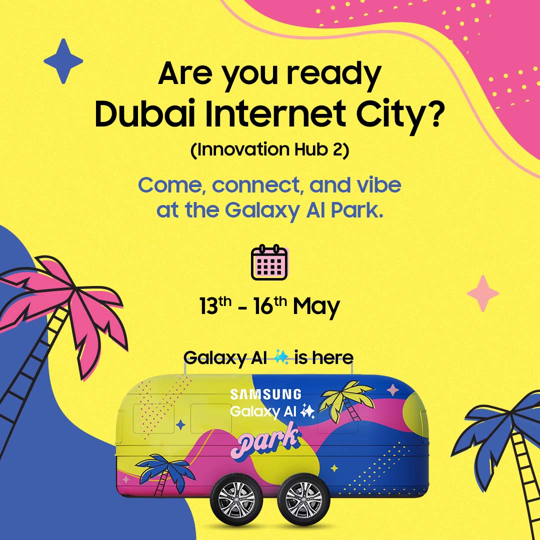 Get ready for an exciting visit from Galaxy AI at Innovation Hub 2 building, at Dubai Internet City! Join us for games, free smoothies, and a glimpse into the future. See you there!✨#GalaxyAI