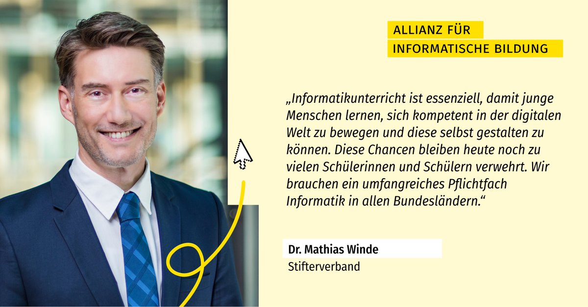 🤝 Wir sind dabei! Die Partner der Informatik-Allianz haben sich zusammengetan, um das gemeinsame Ziel – Informatikunterricht an allen deutschen Schulen – voranzutreiben. Hier gibt's mehr Infos: informatik-allianz.de #InformatikAllianz #Bildung #Informatik