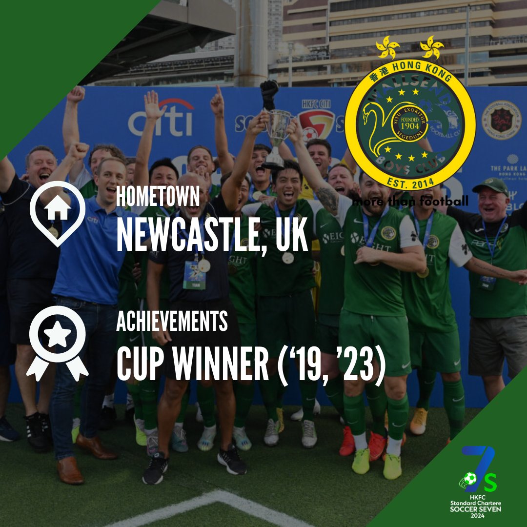 Introducing the final team for the Masters Tournament, and also our defending champions - Wallsend Boys Club HK! Wallsend made it back-to-back titles in 2023, and now they are gunning for the three-peat! #hksoccer7s #WallsendBoysClubHK