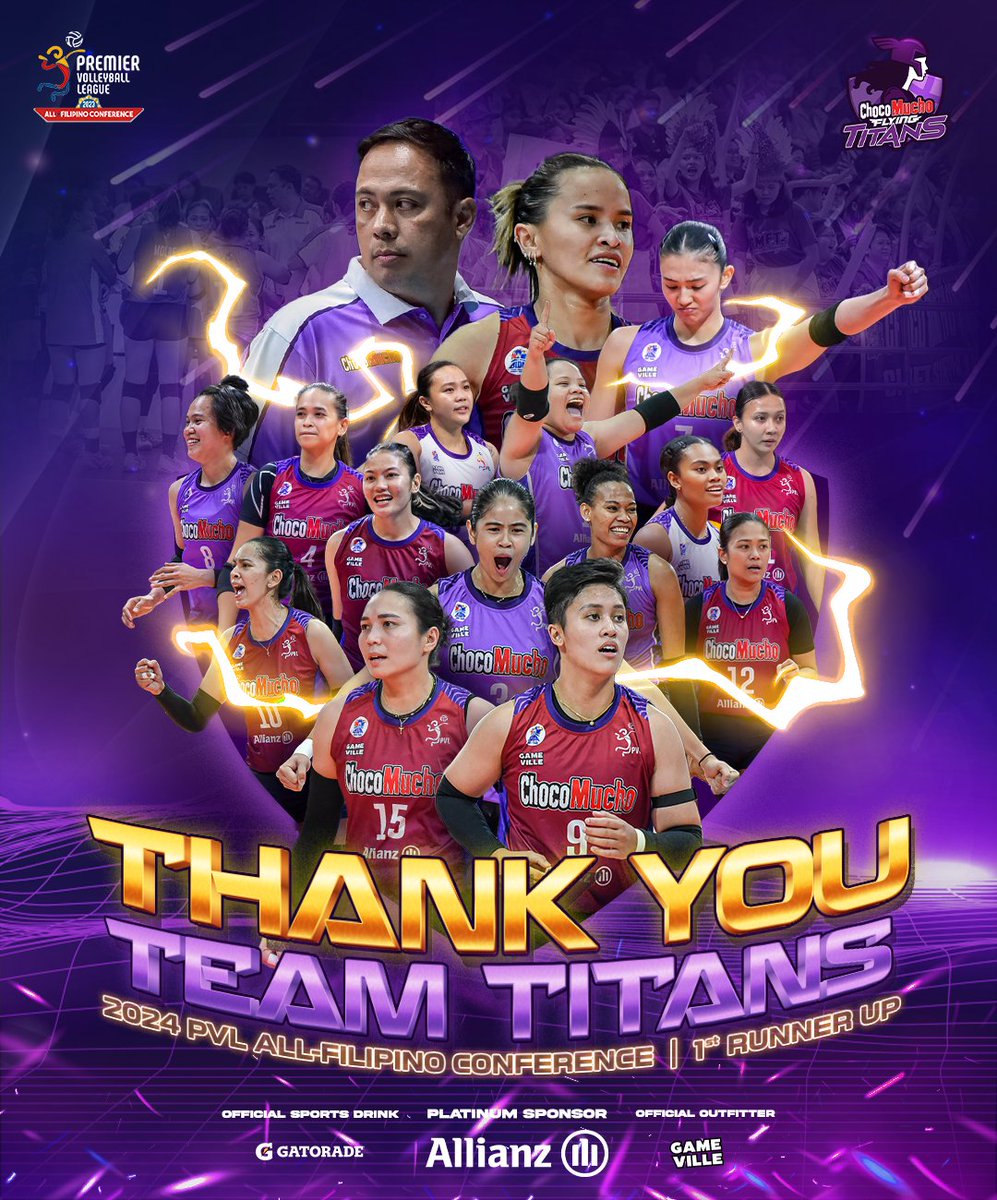 What an impressive conference run once again from the Choco Mucho Flying Titans! 🔥 Every player stood up to the challenge and delivered. This time, we don’t just fly, we SOAR! Great job, team! 🫡 Rest well, and we’ll see you all at the taraflex again soon. 💜 #PVL2024