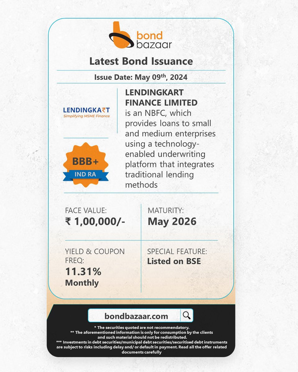 Summary of the Latest Bond Issuance by LENDINGKART FINANCE LIMITED . . . #investmentreturns #investmentnews #financialwealth #investinginthefuture #investinginmyfuture #investmentgoals