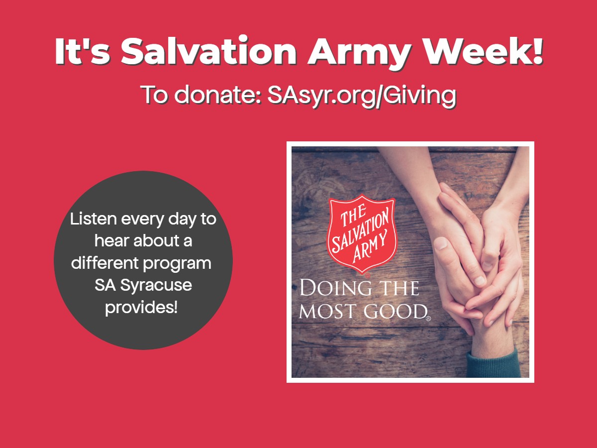 Today on @93QSyracuse we hear about the Functional Family Therapy (FFT) program with @SalArmySyr! You can log on all week and donate directly to a specific program if you're inspired!