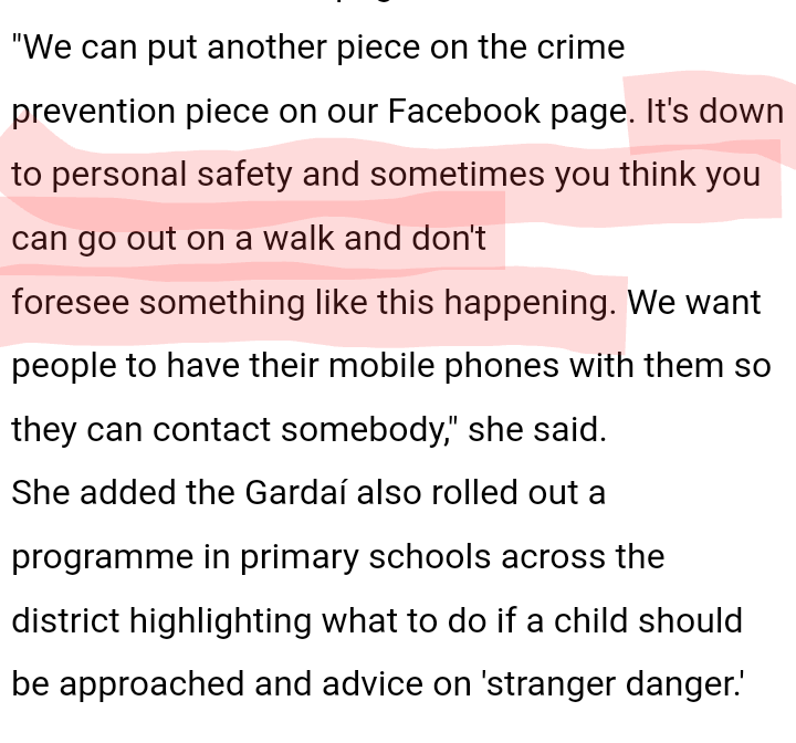 The Gardaí now want women with small children to be prepared to have an attempted child abduction while out walking on Irish roads.
No description given.

It doesn't need to be this way.
Vote @NationalPartyIE 

leitrimobserver.ie/news/local-new…