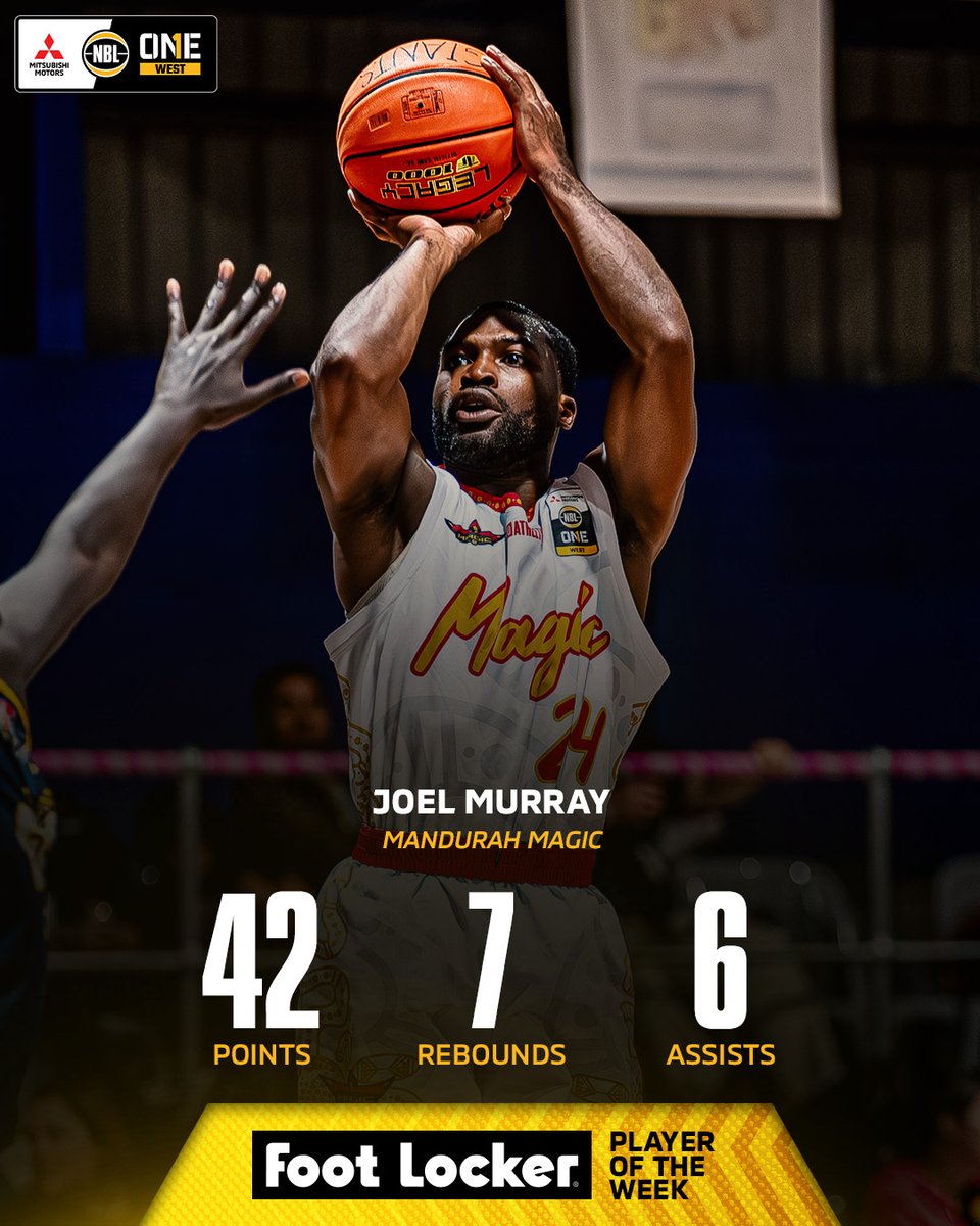 Joel Murray is the @NBL1_West Foot Locker Player of the Week! 👟 Continuing his dominance across WA, he'll take home a $200 Foot Locker voucher 🛍️