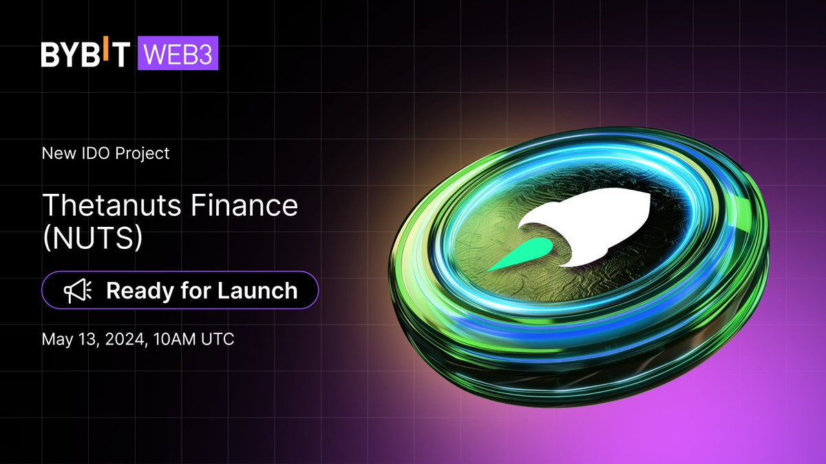 🔥 New IDO Project: @ThetanutsFi ($NUTS) ✅ Bybit Wallet: 400USDC (Ethereum Chain) 📆 Subscription: May 13, 10AM UTC - May 17, 2024, 10AM UTC 📷 Snapshot: May 17, 10AM UTC - May 20, 2024, 10AM UTC 📢 NUTS/USDT Bybit Listing on May 20, 2024, 10AM UTC 👉