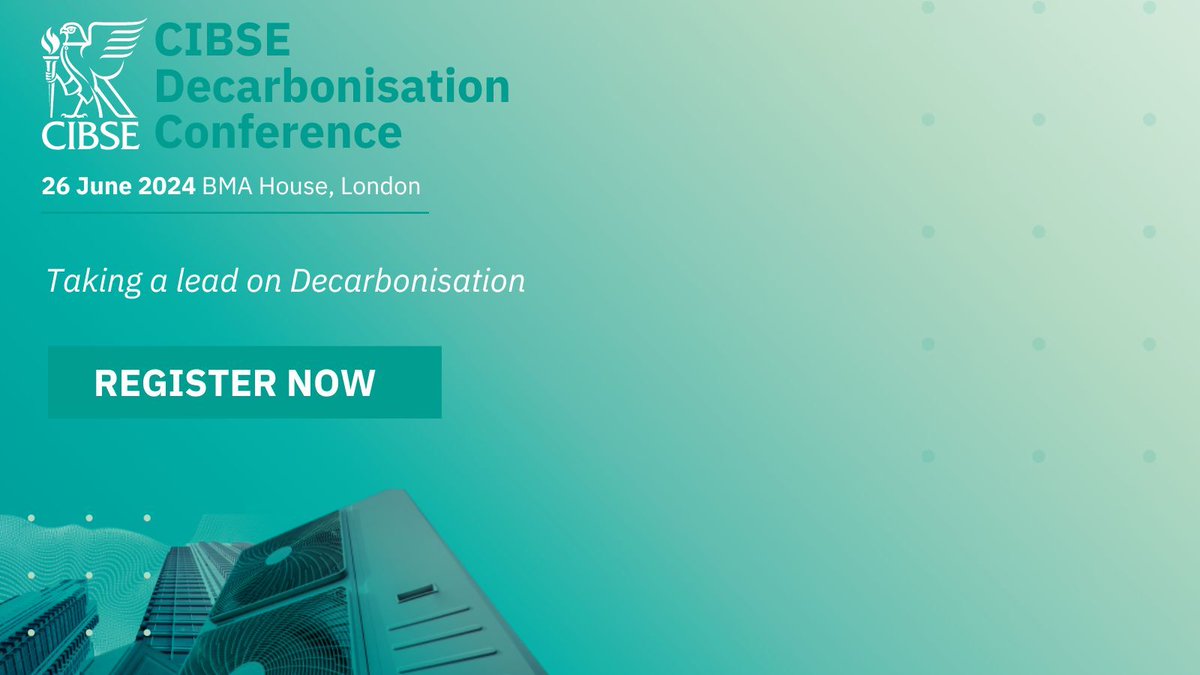 CIBSE is thrilled to announce the launch of the CIBSE Decarbonisation Conference - an essential event for those committed to sustainability and reducing carbon emissions in the built environment. Early bird tickets on sale now: buff.ly/44HnAru