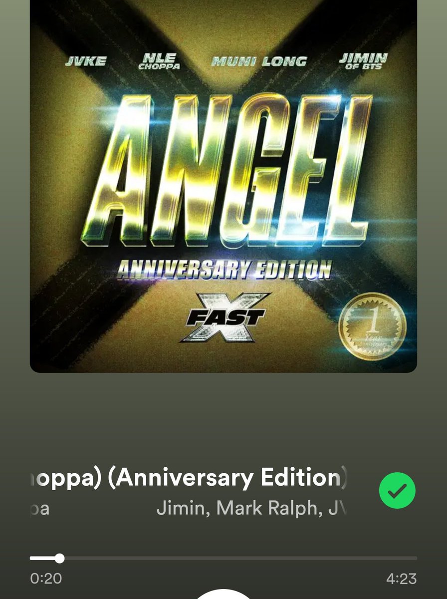 ANGEL ANNIVERSARY EDITION #1yearWithANGEL #Angel_Pt2 #Jimin #FastX open.spotify.com/track/1XE3rehh…