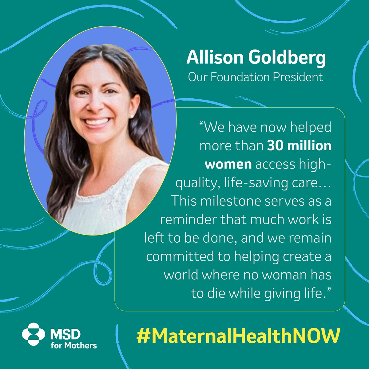 While we're celebrating helping more than 30 million women gain access to #maternalhealth care, we know there is still work to be done. Hear from the President of our company's foundation, Allison Goldberg. #MaternalHealthNOW Learn more: bit.ly/3JYW6nn