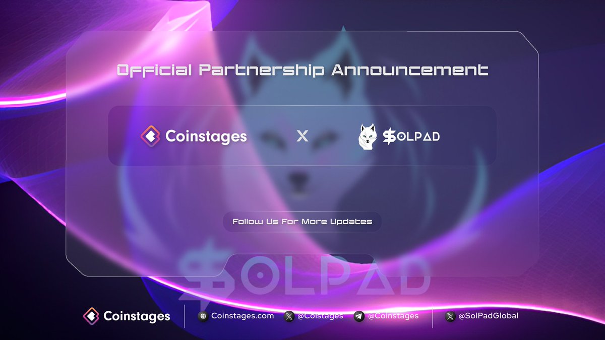 Coinstages's tweet image. 📣  We’re excited to announce our new #Partnership with @SolPadGlobal 🎉

💎 SolPad is an IDO platform and incubator that aims to revolutionize the way early-stage projects acquire crowdfunding on the Solana blockchain.

👍 By this partnership, we aim to expand our networks for…