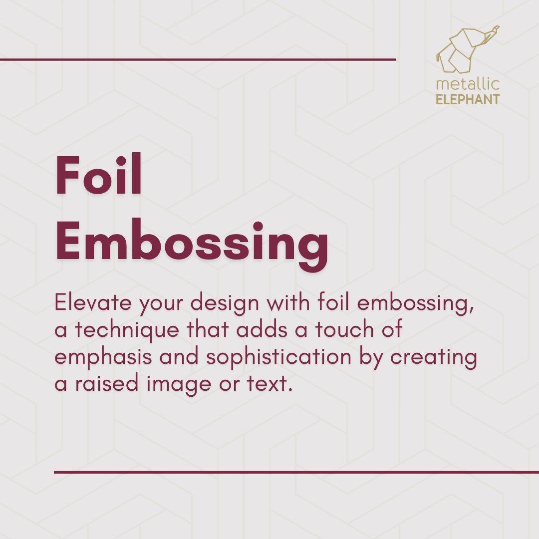 Bring your projects to life with the art of embossing and make a lasting impression with every touch👌 Visit our website today: ow.ly/xc9e50Rvvu7 #Embossing #HotFoilDies #MakeItShiny #MetallicElephant