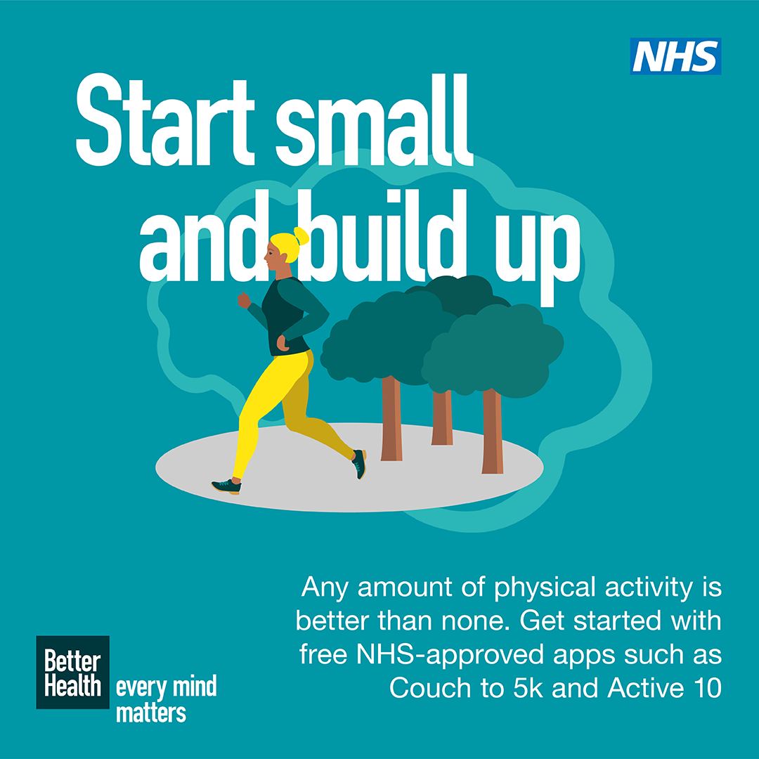 This week is Mental Health Awareness Week, and we'll be kickstarting the week with our top tips to help you get active for your mental wellbeing. 🧠🏃‍♀️ 🚶 Start small and build up - any amount of physical activity is better than none. #MentalHealthAwarenessWeek