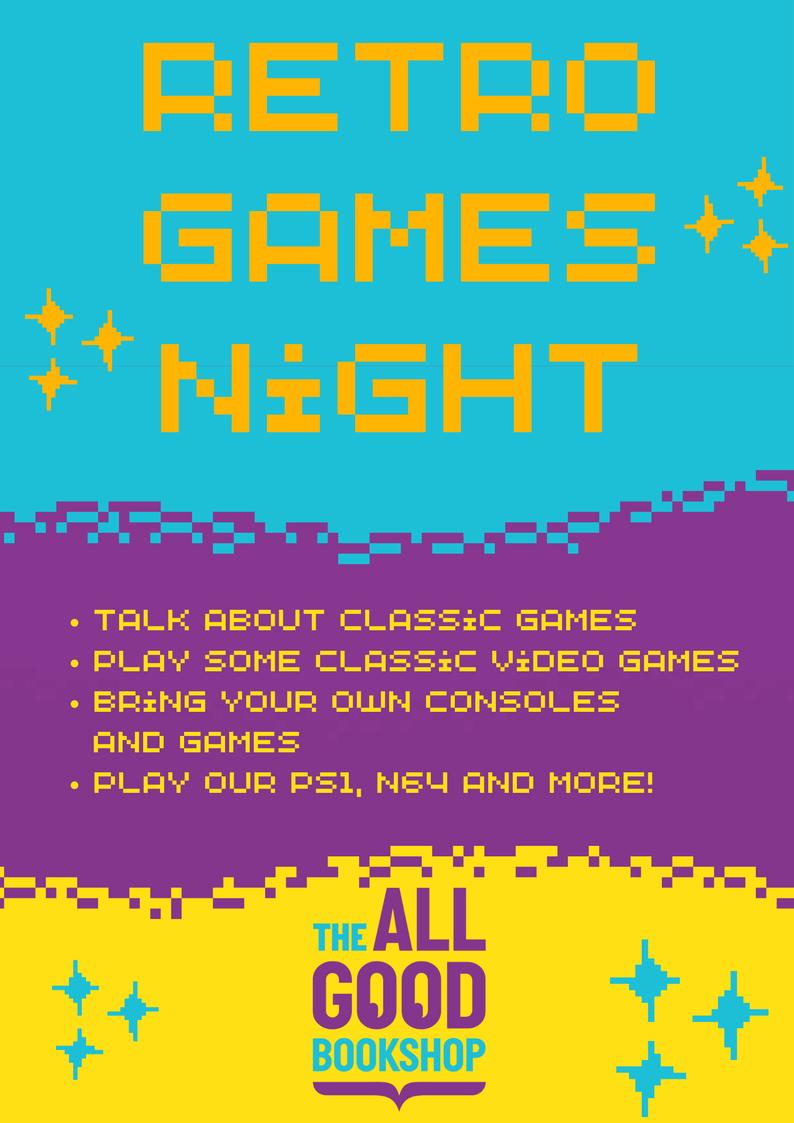We're doing a retro games night on Friday, 7pm, with N64, Dreamcast, PS1 games and more! With a projector and multiple screens. Come join us! Suggested £5 donation.