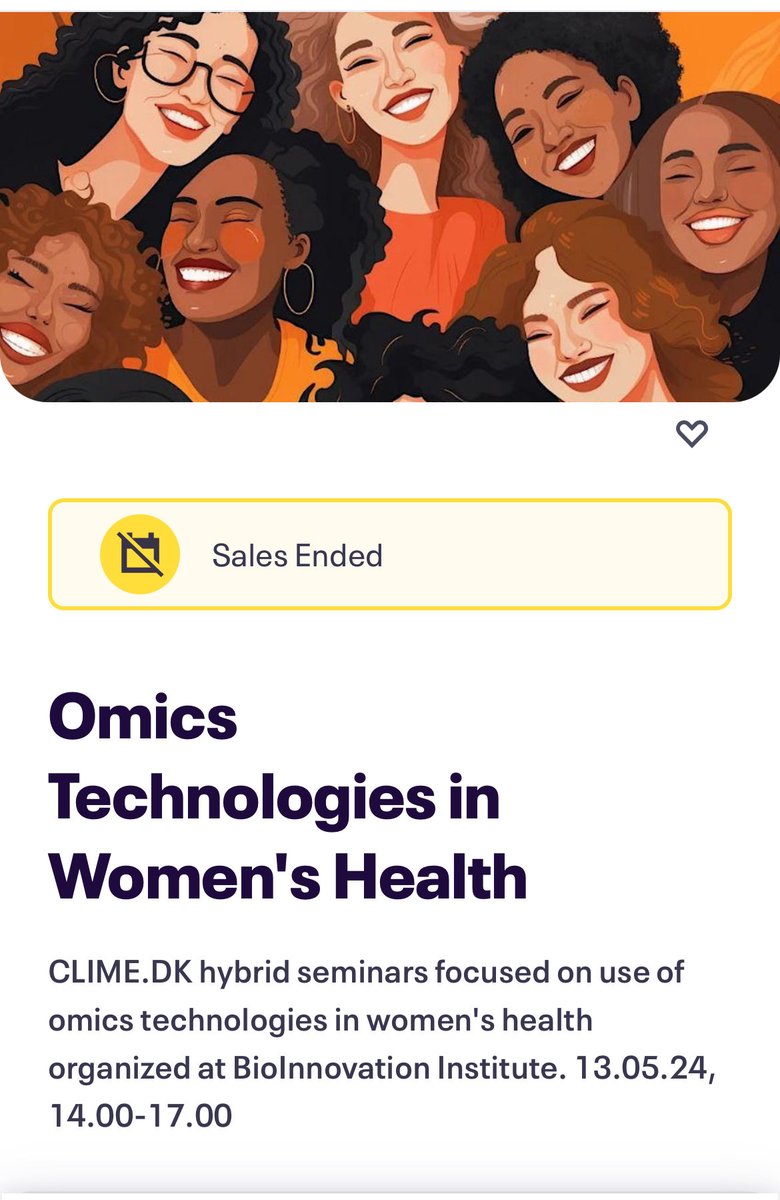Today is the #omics tech for Women’s Health
organized by Clinical Metabolomics clime.dk is sold out for in person.           

💻 you can join online (like me UK time 1 pm) I’ve been told this link should work 👇🏻
zoom.us/j/95269418448?…