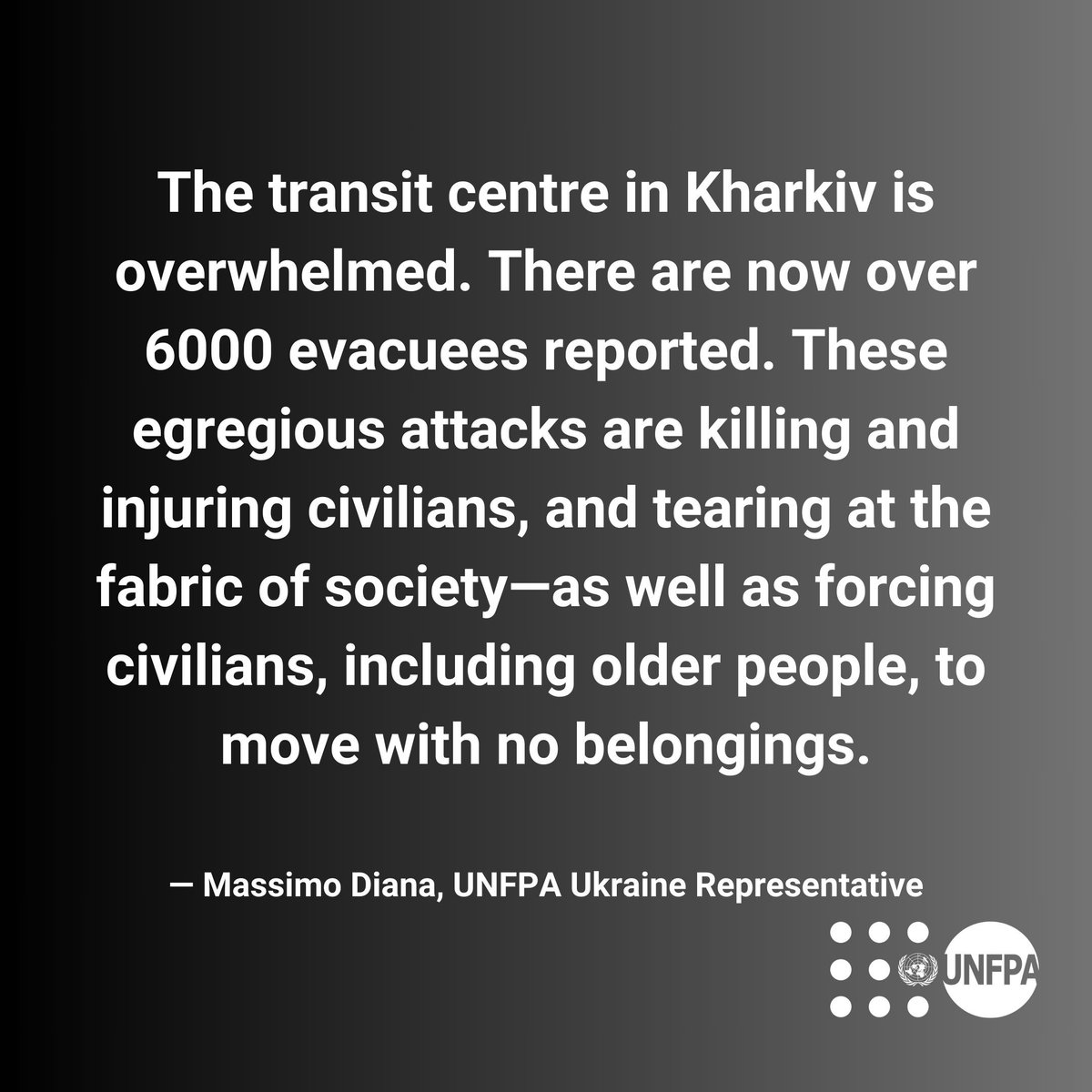 The transit centre is overwhelmed. In recent days, #Kharkiv has experienced constant shelling, causing deaths, injuries, and damage to infrastructure. Over 6,000 evacuees have been reported so far, including older people. Women and girls are most at risk during these crises.