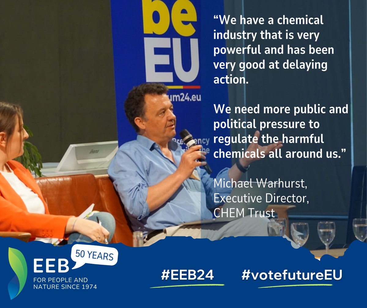 🚨PFAS are in everyone, in wildlife, in our water. They are persistent, mobile and very toxic 🔎Evidence shows that manufacturers knew about this decades before it emerged publicly and yet they continued polluting #EEB24 #EUPact4Future
