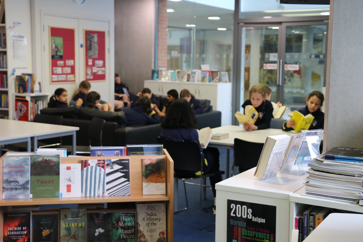Year 6 enjoy their first library lesson at the Senior School, as they relocate for the final weeks of the summer term. #openingdoors #openingminds