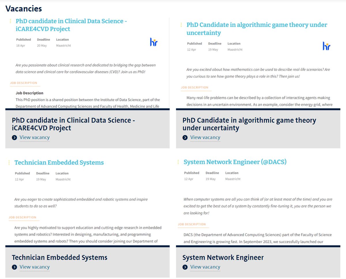 ✨WANTED✨by @UM_IDS & @UM_DACS 1) System Network Engineer lnkd.in/eN6J8_fj 2) Technician Embedded Systems lnkd.in/ejccMUM5 3) PhD Candidate in algorithmic game theory lnkd.in/emPkizw3 4) PhD candidate in Clinical Data Science lnkd.in/epUi2B4D