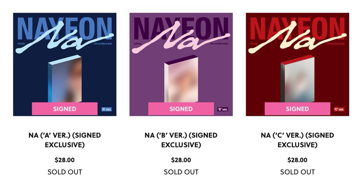 É HIT! Todas as versões autografadas do 'NA', 2° mini-álbum da #NAYEON, estão atualmente ESGOTADAS na loja oficial do TWICE.