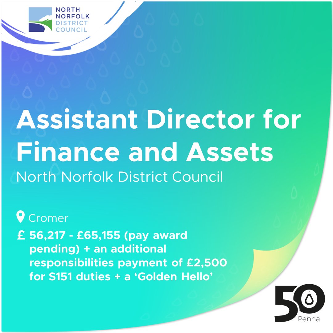 Exciting #jobalert!
<a href="/NorthNorfolkDC/">North Norfolk District Council</a> seek a qualified #Accountant with strategic management skills to join as #AssistantDirector for #Finance &amp; Assets.

Lead asset development, support the corporate plan, &amp; foster a customer-focused culture. Learn more >> sourcing.penna.com/clients/north-…