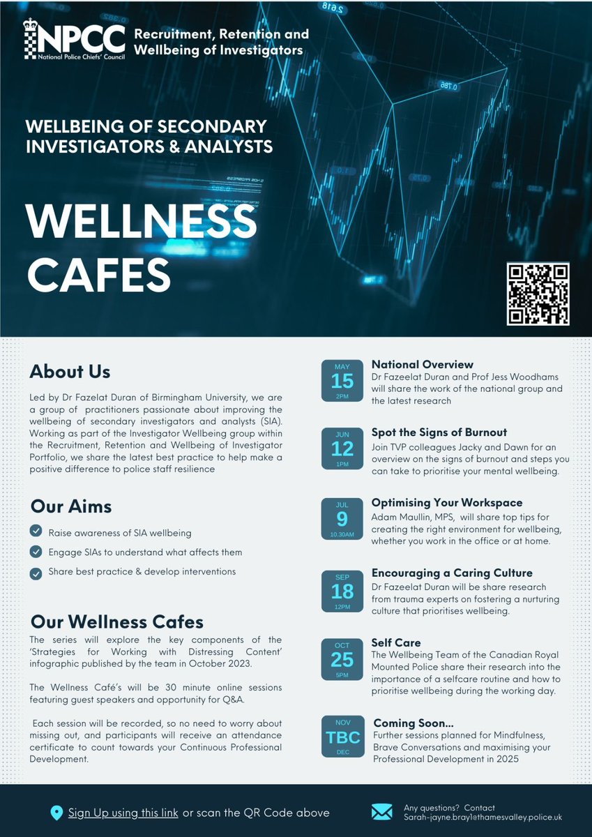VKPP Vulnerability Knowledge & Practice Programme (@thevkpp) on Twitter photo This #MentalHealthAwarenessWeek, <a href="/TheVKPP/">VKPP Vulnerability Knowledge & Practice Programme</a> - delighted to welcome <a href="/PoliceChiefs/">National Police Chiefs' Council (NPCC)</a> Wellness Cafe, aimed at Secondary Investigator & Analysts (SIAs)
These sessions are suitable for anyone in the policing family who regularly engages with distressing content. This #MentalHealthAwarenessWeek, <a href="/TheVKPP/">VKPP Vulnerability Knowledge & Practice Programme</a> - delighted to welcome <a href="/PoliceChiefs/">National Police Chiefs' Council (NPCC)</a> Wellness Cafe, aimed at Secondary Investigator & Analysts (SIAs)
These sessions are suitable for anyone in the policing family who regularly engages with distressing content.