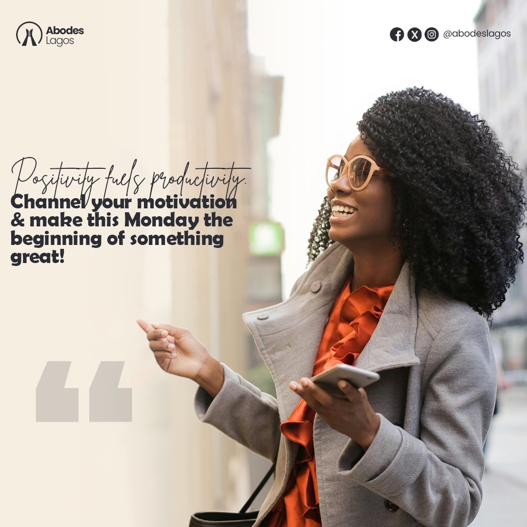 Positivity fuels productivity. Channel your motivation and make this Monday the beginning of something great!
.
.
.

Funke Akindele | Noodles | Layo | Morayo | Chicken Republic | Asue Ighodalo | Qudus | David Villa | Port Harcourt | Super Eagles | Tobi Amusan | Minister of Power