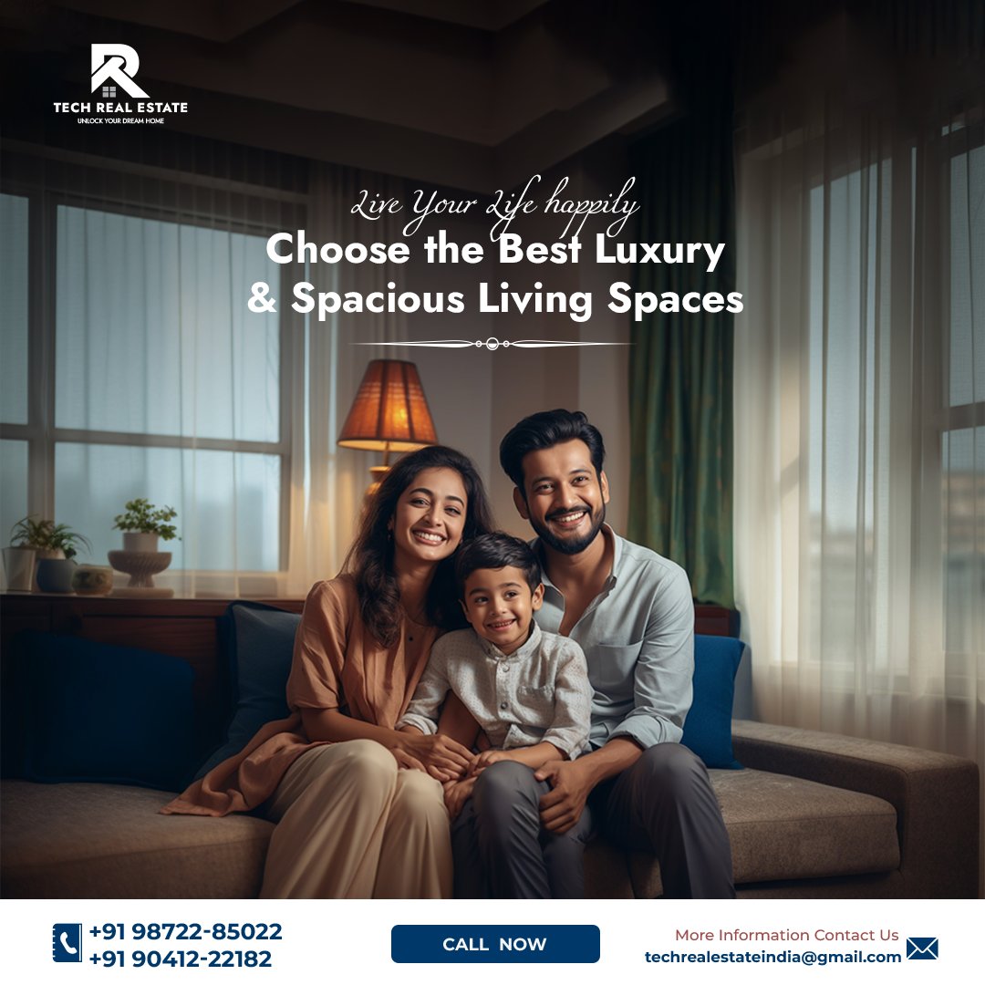 🏡✨ Live your life to the fullest in our spacious and elegant living spaces, crafted to enhance your lifestyle. 

Call Us at: +91 9041222182 or +91 98722-85022 📲

#techrealestate #LuxuryLiving #Happiness #dreamhome #TrendingNow