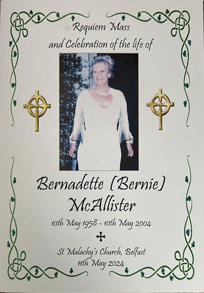 On Saturday Bernie McAllister came home. An incredibly moving memorial to the late Bernie, on Saturday was addressed by her husband Malachy facebook.com/share/Y6tW4gfg…