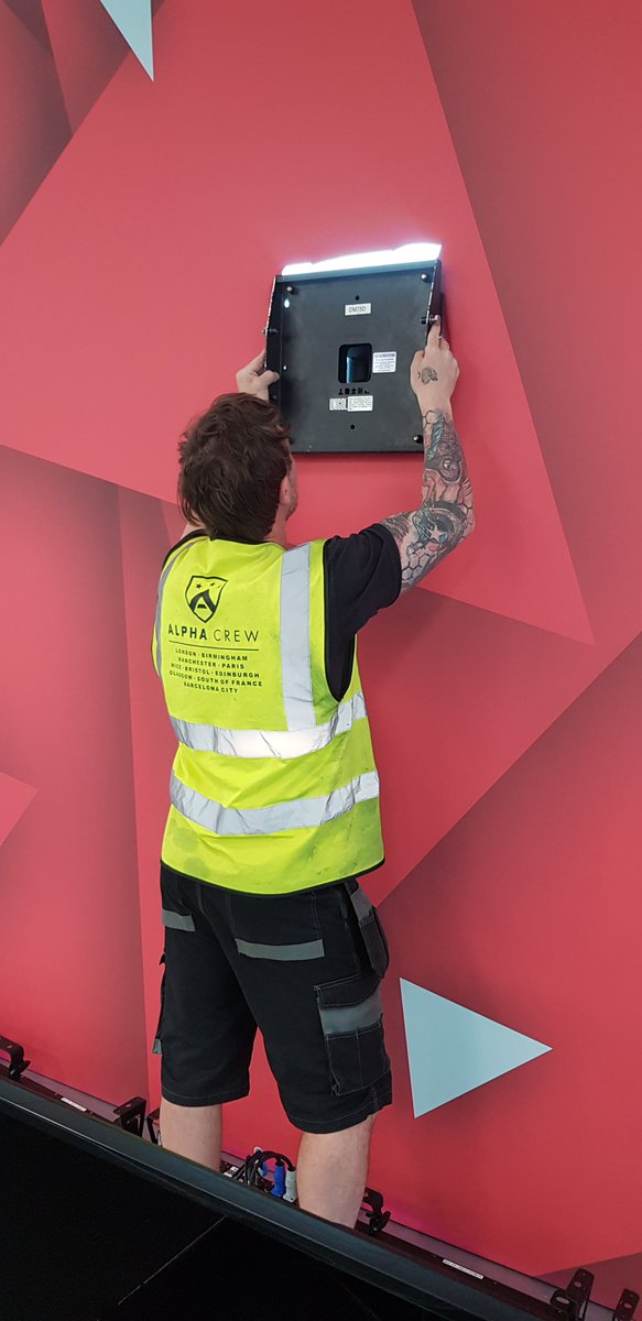 Setting up a studio for a corporate live stream in #Loughborough university with <a href="/AlphaCrewLtd/">AlphaCrew</a> #Events #EventsIndustry