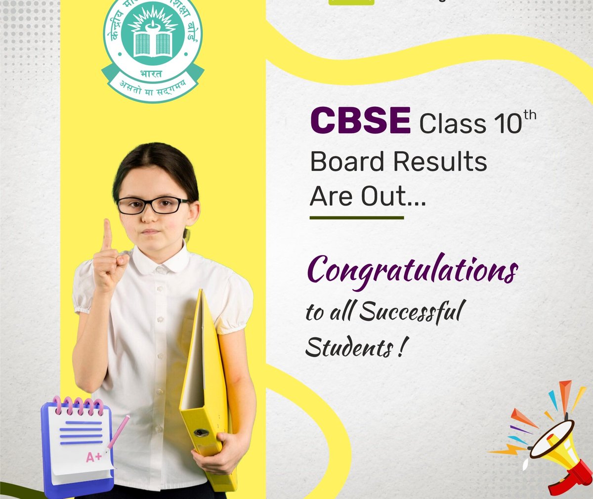sunil_rajbohra's tweet image. CBSE Class 10th results are declared.
Wishing all students a bright future ahead.
 #CBSEClass10 #ResultsDeclared