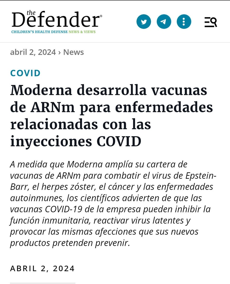 Moderna desarrolla vacunas de ARNm para enfermedades relacionadas con las inyecciones COVID. Redoble de tambor!