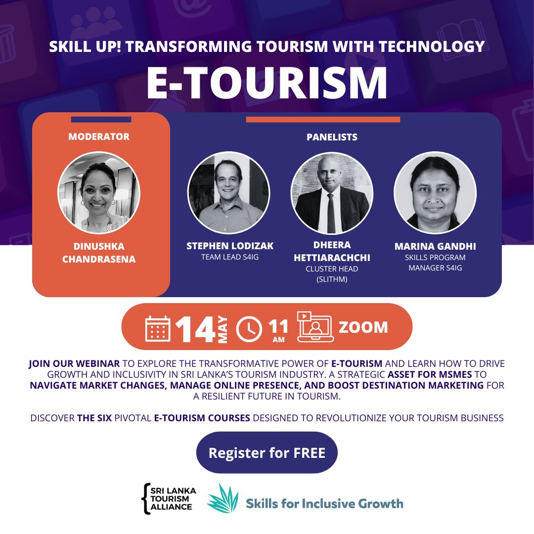 Navigating Digital Horizons for MSMEs!
Ready to transform your tourism business? Register for our exclusive webinar on May 14th and unlock the secrets to e-tourism success. 

us06web.zoom.us/.../reg.../WN_…