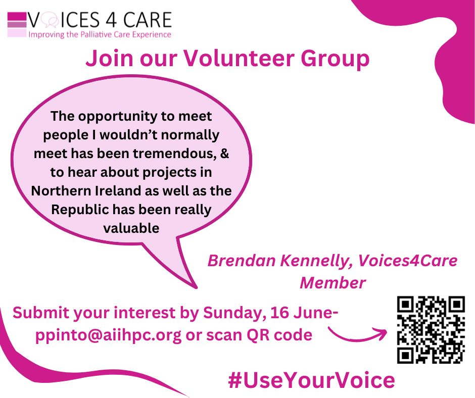 Brendan Kennelly, spoke to John Morley on @Galwaybayfmnews about his experience of being a member of @AIIHPC Voices4Care & why he thinks other should join. Join our Volunteer Group and #UseYourVoice Listen back at podbean.com/pu/pbblog-5fbr…