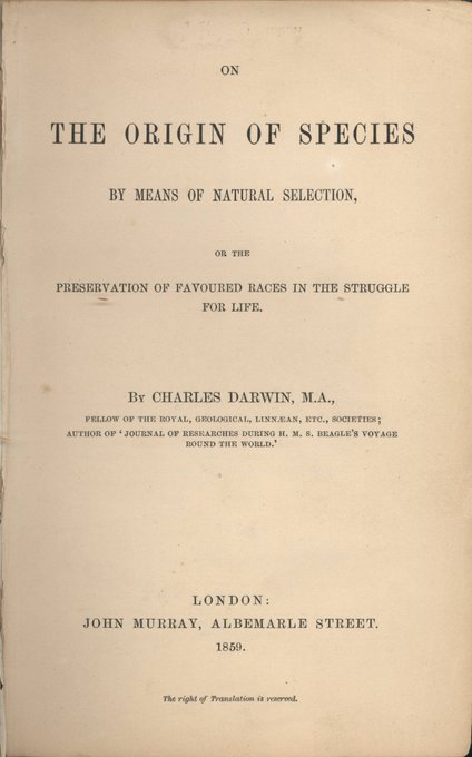 168 years ago #Today, Charles Darwin began writing his book, The Origin of Species, sitting in the study of his country home in Down, England.