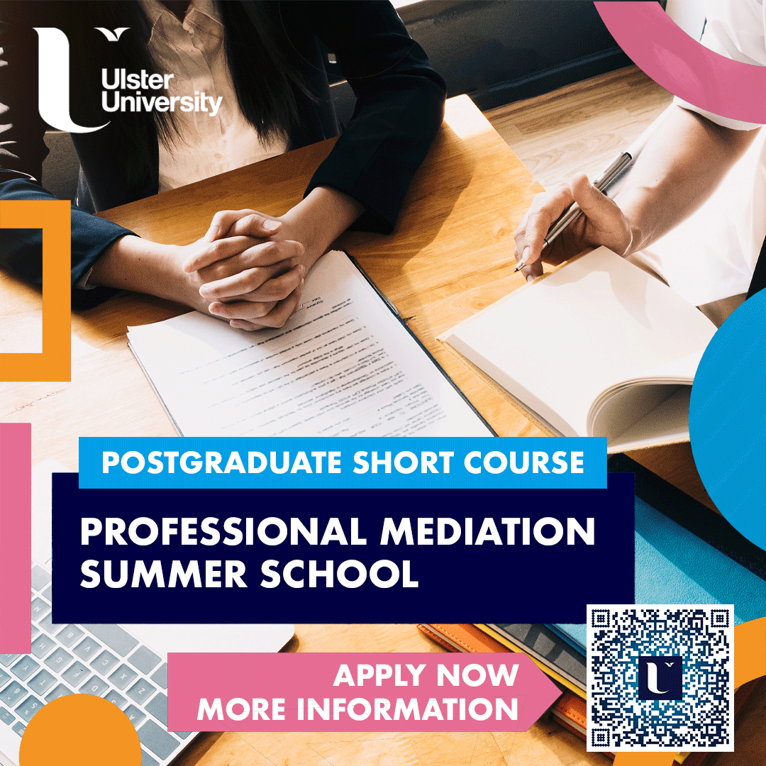 🚨Launching next month: our Professional Mediation Summer School! 

Are you ready to master the art of mediation and achieve Civil Mediation Council accreditation?! 

The course starts on 17th June - apply now! 

ulster.ac.uk/programme/shor…